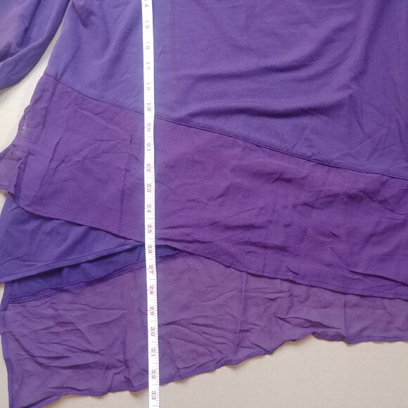 Zeaberg purple asymmetrical hemline tunic top stretch purple modal size … - Picture 7 of 12